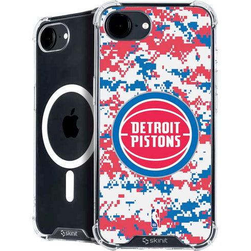 NBA Detroit Pistons Digi Camo iPhone 16e MagSafe Case