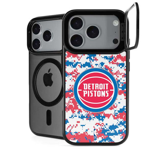 NBA Detroit Pistons Digi Camo iPhone 18 Pro Kickstand Case