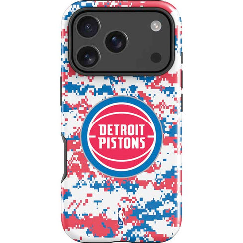 NBA Detroit Pistons Digi Camo iPhone 18 Pro Max Impact Case