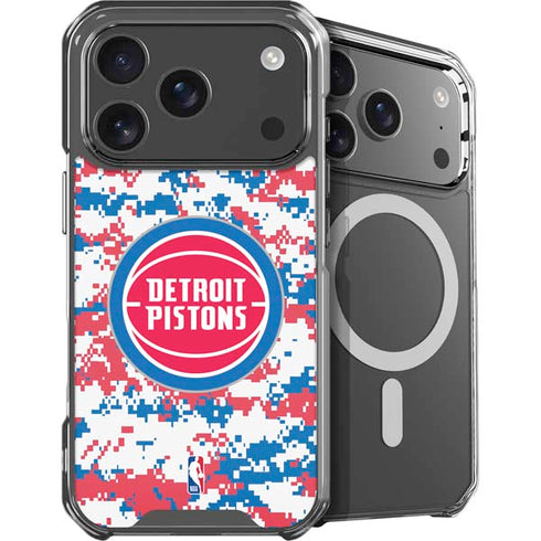 NBA Detroit Pistons Digi Camo iPhone 18 Pro Max MagSafe Case