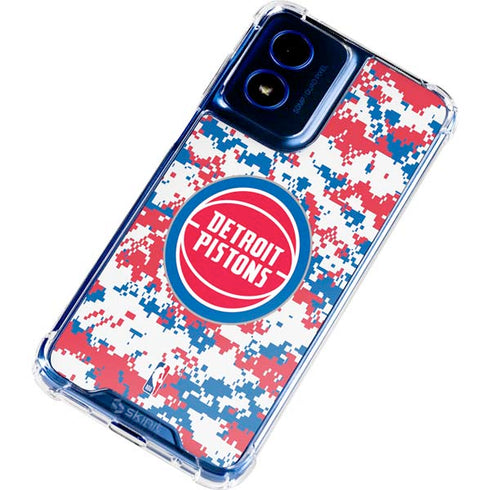 NBA Detroit Pistons Digi Camo Moto G 5G (2024) Clear Case