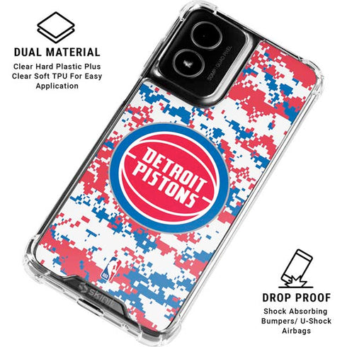 NBA Detroit Pistons Digi Camo Moto G Power 5G (2024) Clear Case