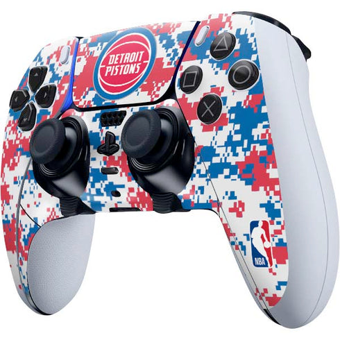 NBA Detroit Pistons Digi Camo PS5 DualSense Edge Pro Controller Skin