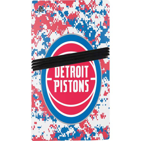 NBA Detroit Pistons Digi Camo PS5 Pro Console Skin