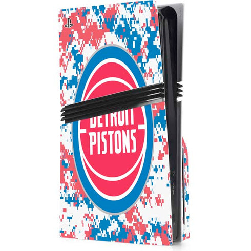 NBA Detroit Pistons Digi Camo PS5 Pro Disk Console Skin
