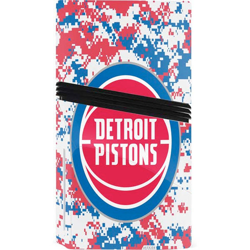 NBA Detroit Pistons Digi Camo PS5 Pro Disk Console Skin