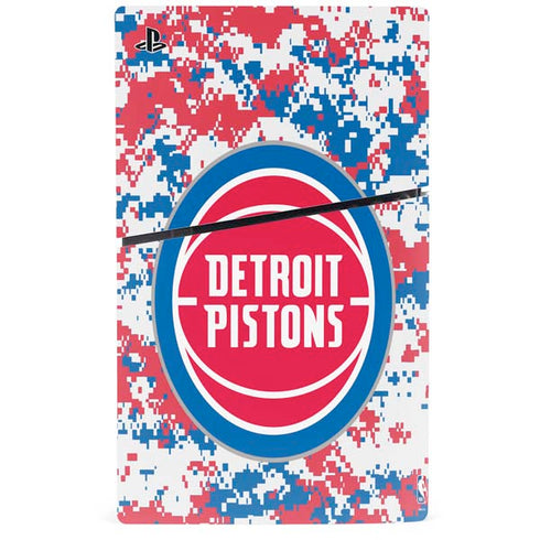 NBA Detroit Pistons Digi Camo PS5 Slim Digital Edition Console Skin