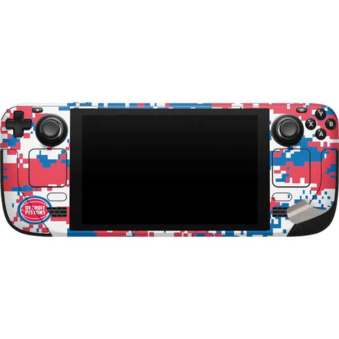NBA Detroit Pistons Digi Camo Steam Deck Handheld Gaming Computer Skin