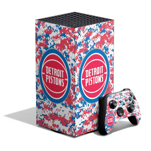 NBA Detroit Pistons Digi Camo XBox Series X Digital Edition Bundle Skin