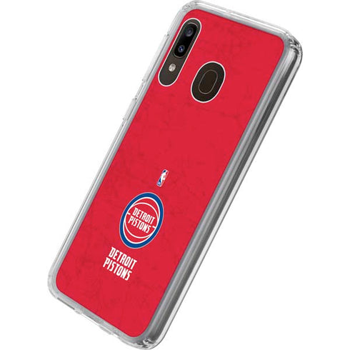 NBA Detroit Pistons Distressed Galaxy A20 Clear Case