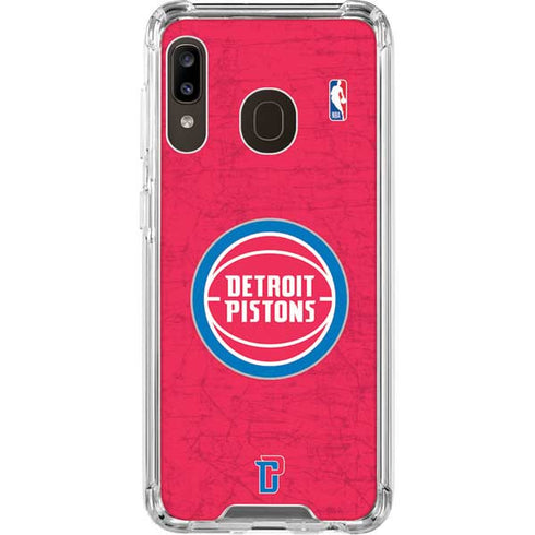 NBA Detroit Pistons Distressed Galaxy A30 Clear Case