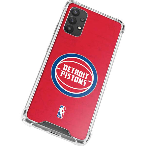 NBA Detroit Pistons Distressed Galaxy A32 5G Clear Case