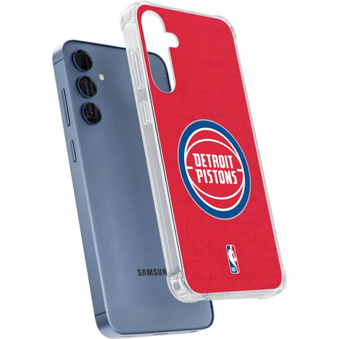 NBA Detroit Pistons Distressed Galaxy A35 5G Clear Case