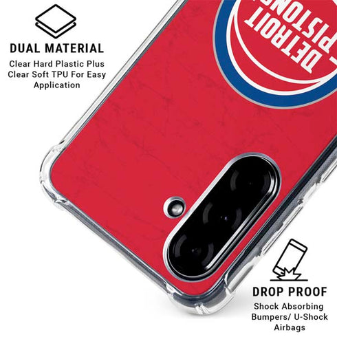 NBA Detroit Pistons Distressed Galaxy A36 5G Clear Case
