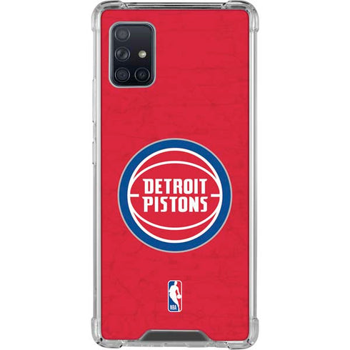 NBA Detroit Pistons Distressed Galaxy A51 5G Clear Case