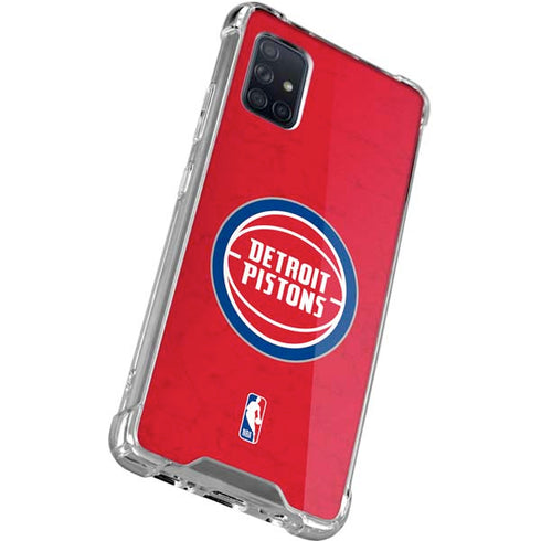 NBA Detroit Pistons Distressed Galaxy A51 5G Clear Case
