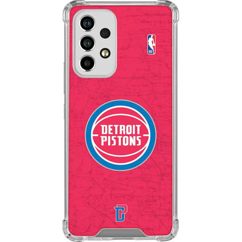 NBA Detroit Pistons Distressed Galaxy A53 5G Clear Case