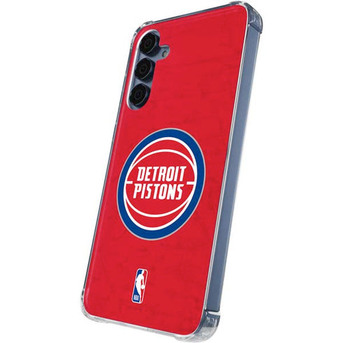 NBA Detroit Pistons Distressed Galaxy A55 5G Clear Case