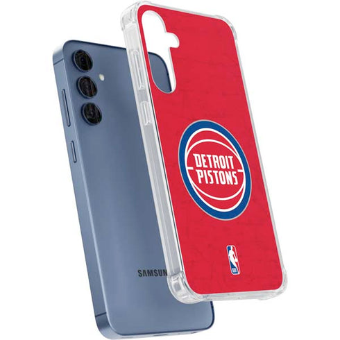 NBA Detroit Pistons Distressed Galaxy A55 5G Clear Case