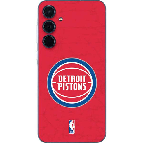 NBA Detroit Pistons Distressed Galaxy A55 5G Skin