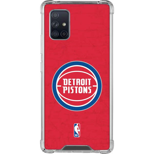 NBA Detroit Pistons Distressed Galaxy A71 5G Clear Case
