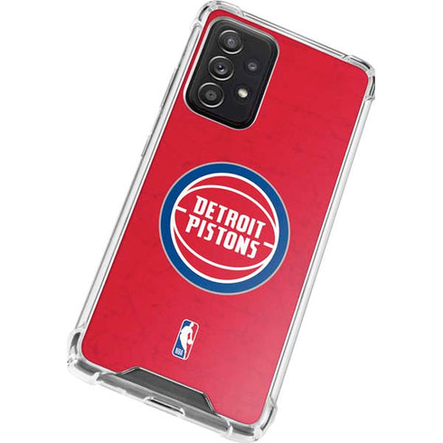 NBA Detroit Pistons Distressed Galaxy A72 5G Clear Case