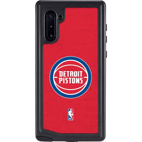 NBA Detroit Pistons Distressed Galaxy Note 10 Waterproof Case