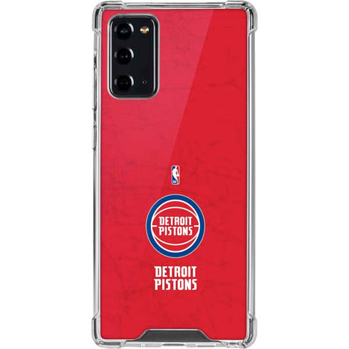 NBA Detroit Pistons Distressed Galaxy Note20 5G Clear Case