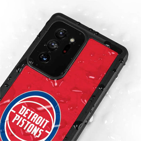 NBA Detroit Pistons Distressed Galaxy Note20 Ultra 5G Waterproof Case