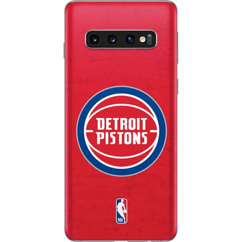 NBA Detroit Pistons Distressed Galaxy S10 Skin