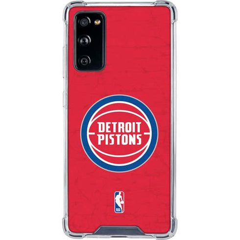 NBA Detroit Pistons Distressed Galaxy S20 FE Clear Case