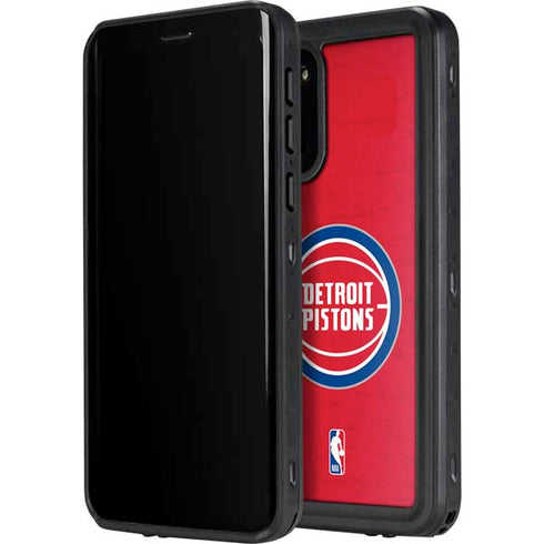 NBA Detroit Pistons Distressed Galaxy S20 Waterproof Case
