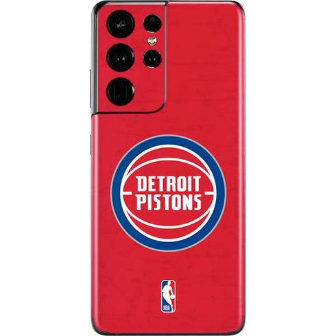 NBA Detroit Pistons Distressed Galaxy S21 Ultra 5G Skin