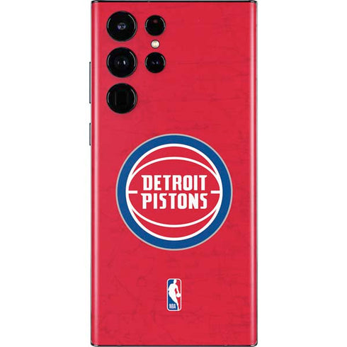 NBA Detroit Pistons Distressed Galaxy S22 Ultra Skin