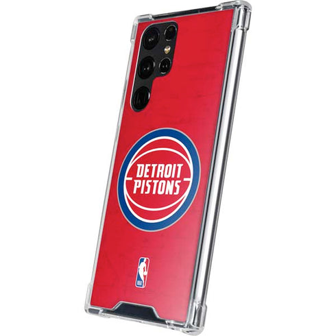 NBA Detroit Pistons Distressed Galaxy S23 Ultra Clear Case