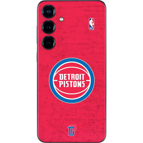 NBA Detroit Pistons Distressed Galaxy S25 Plus Skin