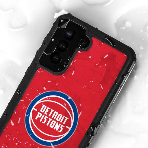 NBA Detroit Pistons Distressed Galaxy S24 Plus Waterproof Case