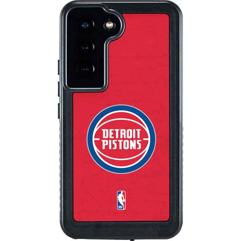 NBA Detroit Pistons Distressed Galaxy S24 Waterproof Case