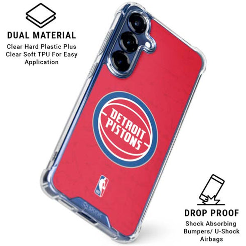 NBA Detroit Pistons Distressed Galaxy S25 Plus Clear Case