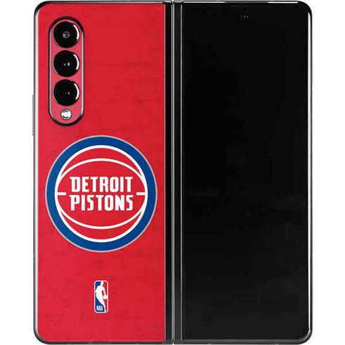 NBA Detroit Pistons Distressed Galaxy Z Fold3 5G Skin