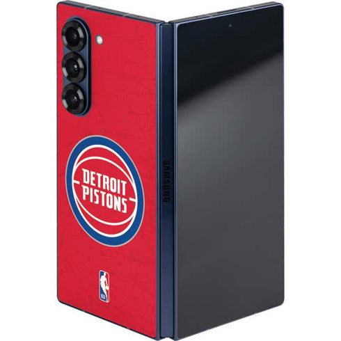NBA Detroit Pistons Distressed Galaxy Z Fold6 Skin