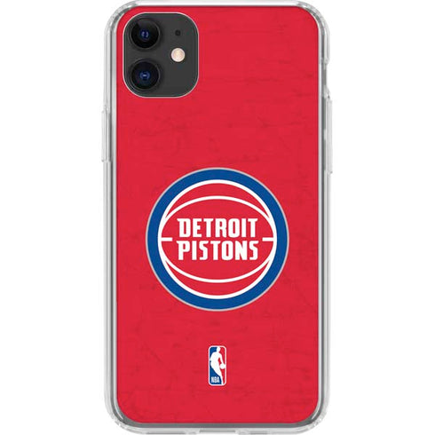 NBA Detroit Pistons Distressed iPhone 11 Clear Case