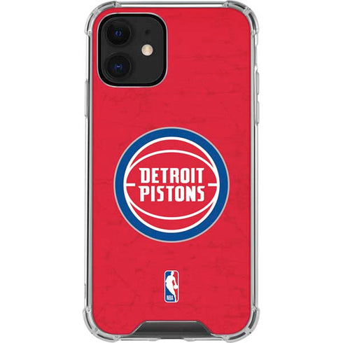NBA Detroit Pistons Distressed iPhone 12 Clear Case