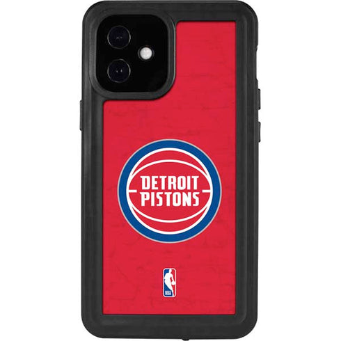 NBA Detroit Pistons Distressed iPhone 12 Mini Waterproof Case