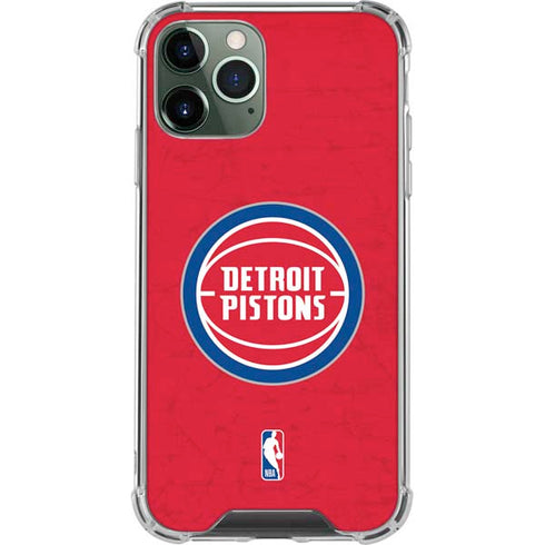 NBA Detroit Pistons Distressed iPhone 12 Pro Clear Case