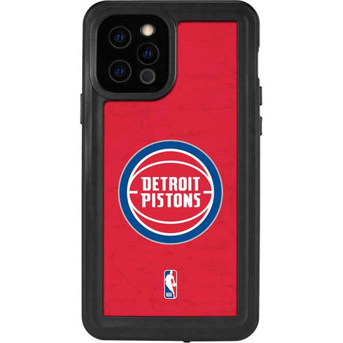 NBA Detroit Pistons Distressed iPhone 12 Pro Waterproof Case