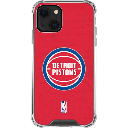 NBA Detroit Pistons Distressed iPhone 13 Mini Clear Case