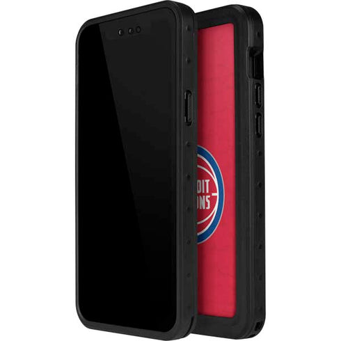 NBA Detroit Pistons Distressed iPhone 14 Pro Max Waterproof Case