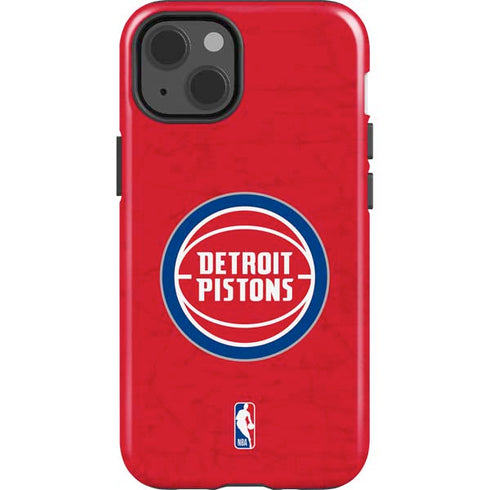 NBA Detroit Pistons Distressed iPhone 15 Plus Impact Case