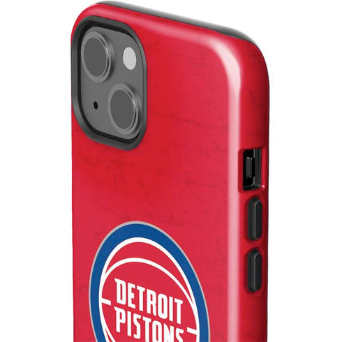 NBA Detroit Pistons Distressed iPhone 15 Plus Impact Case